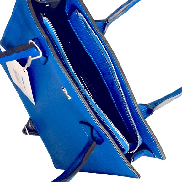 AB ASIA BELLUCCI Made in Italy 🇮🇹 NWT Blue Structured Women's Handbag - Picture 8 of 9